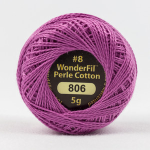 WONDERFIL ELEGANZA- 806 MEADOW FLOWER-#8 Perle cotton, 2-ply 100% long staple Egyptian cotton