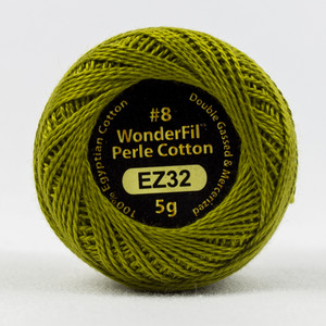 OLIVE-#8 Perle cotton, 2-ply 100% long staple Egyptian cotton (EL5G-32)