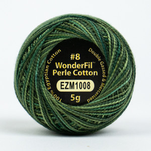 DARK PINE-#8 Perle cotton, 2-ply 100% long staple Egyptian cotton in variegated colors (EL5GM-1008)