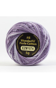WONDERFIL ELEGANZA-Eggplant Souffle#8 Perle cotton, 2-ply 100% long staple Egyptian cotton in variegated colors. (EL5GM-1074)