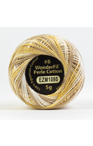 WONDERFIL ELEGANZA-CRÈME BRÛLÉE#8 Perle cotton, 2-ply 100% long staple Egyptian cotton in variegated colors. (EL5GM-1080)