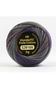 WONDERFIL ELEGANZA-OUTBACK-#8 Perle cotton, 2-ply 100% long staple Egyptian cotton in variegated colors (EL5GM-1086)