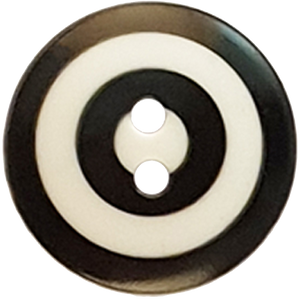 Kaffe Fassett Button Target, black & white 15mm / each Kaffe Fassett Button Target, black & white 15mm / each
