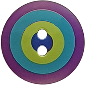 Kaffe Fassett Button Target, purple, blue & green 20mm / each Kaffe Fassett Button Target, purple, blue & green 20mm / each