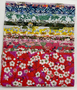 Alice Caroline - 20 Pcs Liberty Tana Lawn Red on Top & Mix Colours 5″ Charm Squares Alice Caroline - 20 Pcs Liberty Tana Lawn Red on Top & Mix Colours 5″ Charm Squares