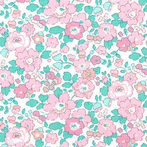 Liberty Tana Lawn Fabric, Betsy Rose Mint X  per  1/2 yard Liberty Tana Lawn Fabric, Betsy Rose Mint X  per  1/2 yard