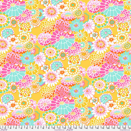 Asian Circles  *  Yellow, Kaffe Fassett Classic GP89 per 1/2 yard August 2023