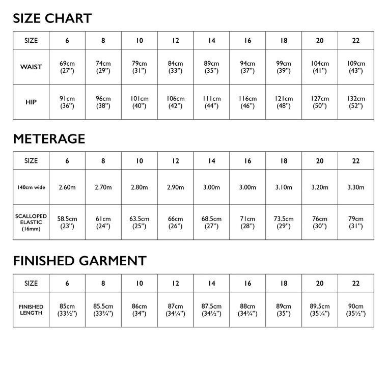 Avery Skirt ((6-22) Paper Pattern