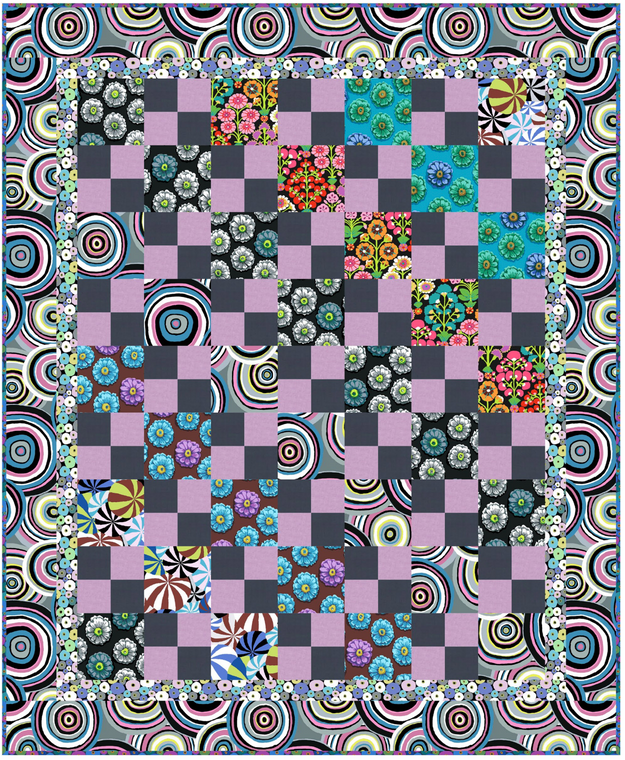 Checkerboard Circles Quilt - PDF designed by Kaffe Fassett
