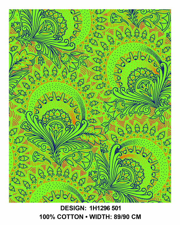 Lime Large Paisley H1296