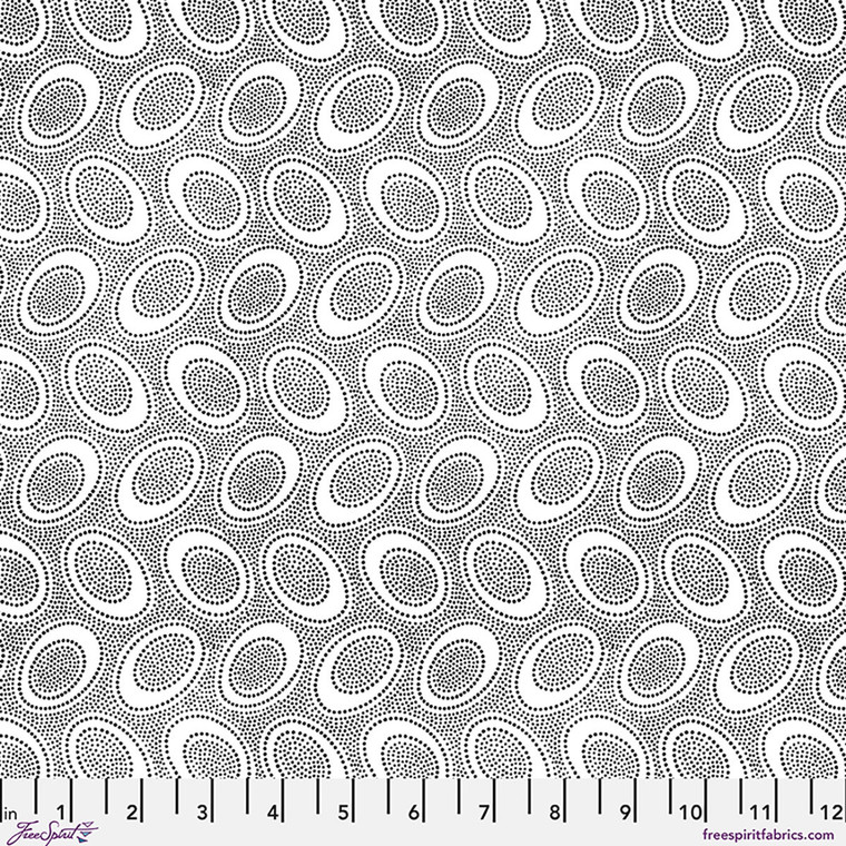 Aboriginal Dot - White, Kaffe Fassett Collective, GP71, per 1/2 yard