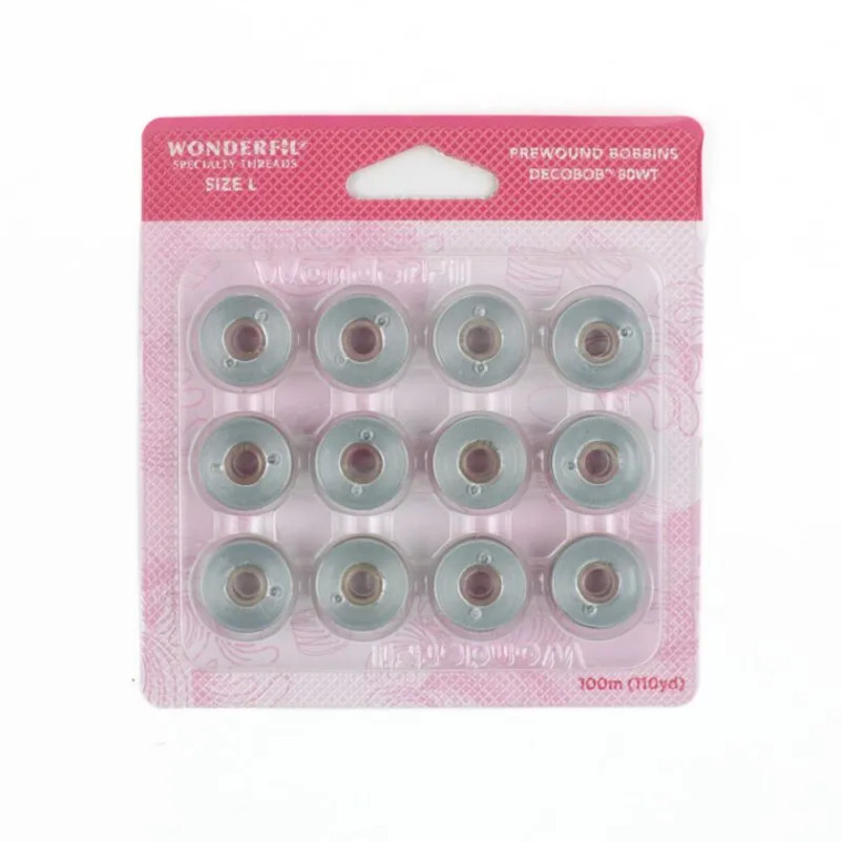 DecoBob PreWound 80wt, DB113 Size L, - Dove Grey