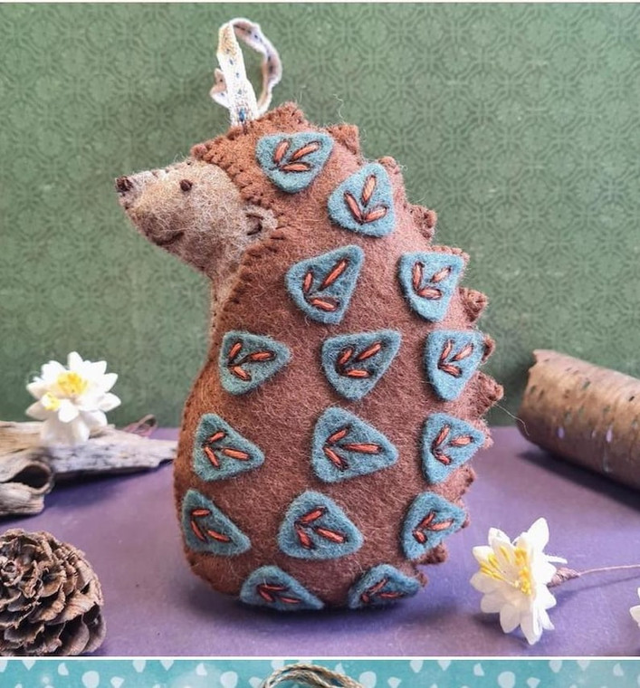 Corinne Lapierre Folk Embroidered Hedgehog  Felt Craft Mini Kit