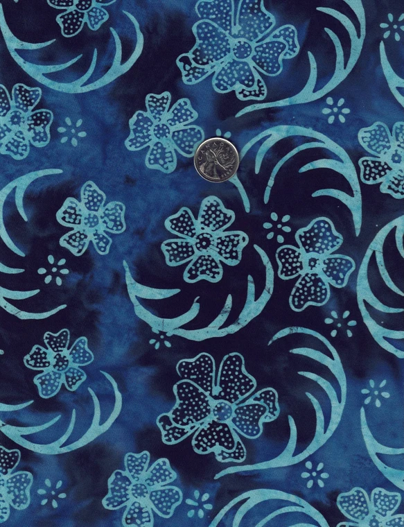 Batik  blue floral 120