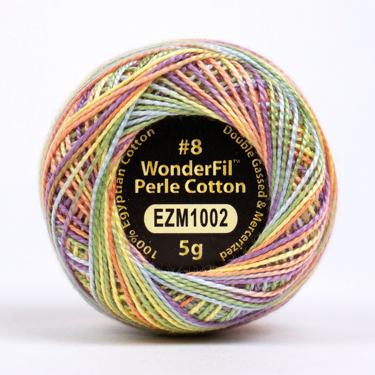 TROPICAL GARDEN-#8 Perle cotton, 2-ply 100% long staple Egyptian cotton in variegated colors (EL5GM-1002)