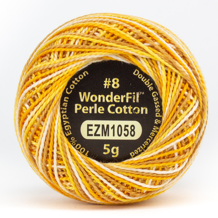 LEMON MERINGUE-#8 Perle cotton, 2-ply 100% long staple Egyptian cotton in variegated colors (EL5GM-1058)
