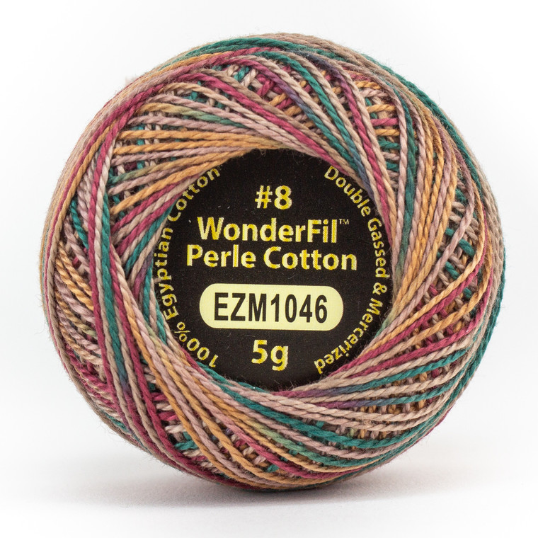 COZY DEN-#8 Perle cotton, 2-ply 100% long staple Egyptian cotton in variegated colors (EL5GM-1046)
