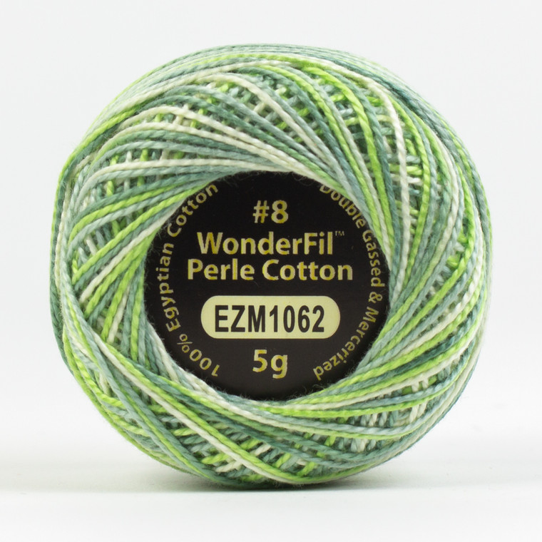 WONDERFIL ELEGANZA-PARSLEY-#8 Perle cotton, 2-ply 100% long staple Egyptian cotton in variegated colors (EL5GM-1062)