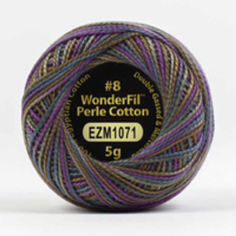 WONDERFIL ELEGANZA-Hurricane#8 Perle cotton, 2-ply 100% long staple Egyptian cotton in variegated colors. (EL5GM-1071) 