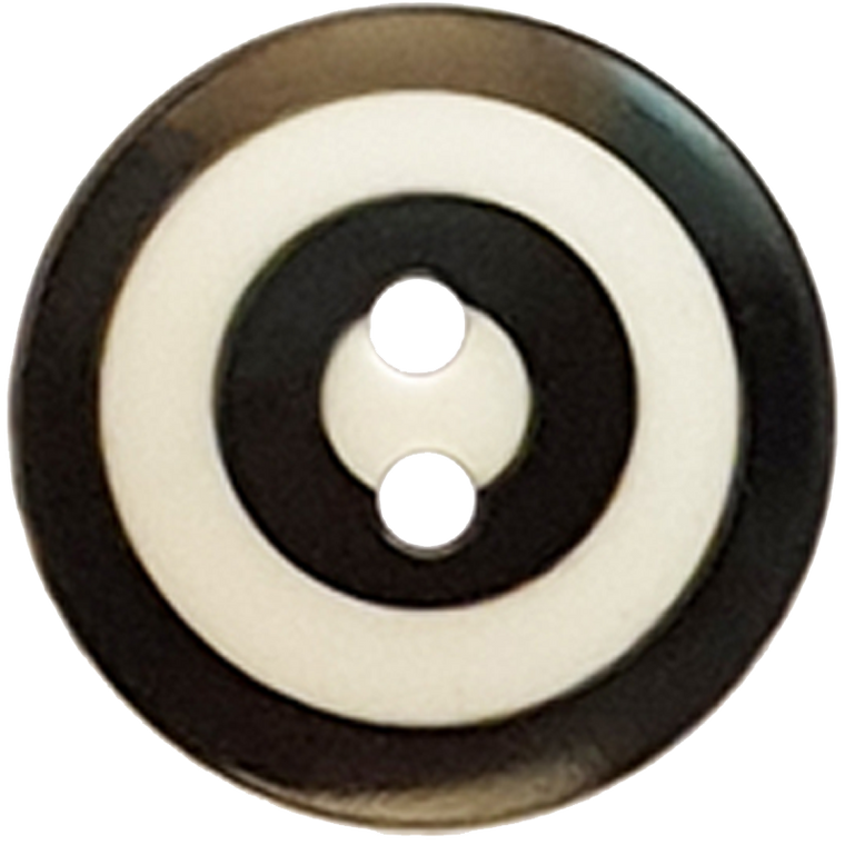 Kaffe Fassett Button Target, black & white 15mm / each