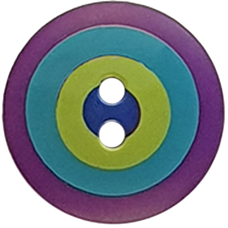 Kaffe Fassett Button Target, purple, blue & green 20mm / each