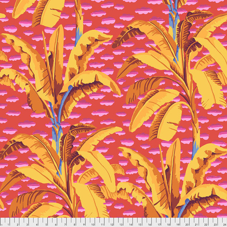 Banana Tree - Red, Kaffe Fassett, PWGP179, per 1/2 yard