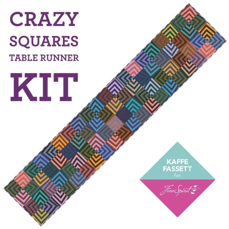 Crazy Squares Table Runner Kit, Kaffe Fassett