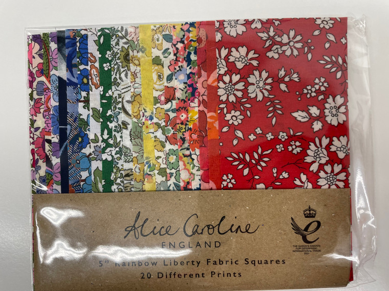 5" Rainbow Liberty Fabric Squares - 20 different prints