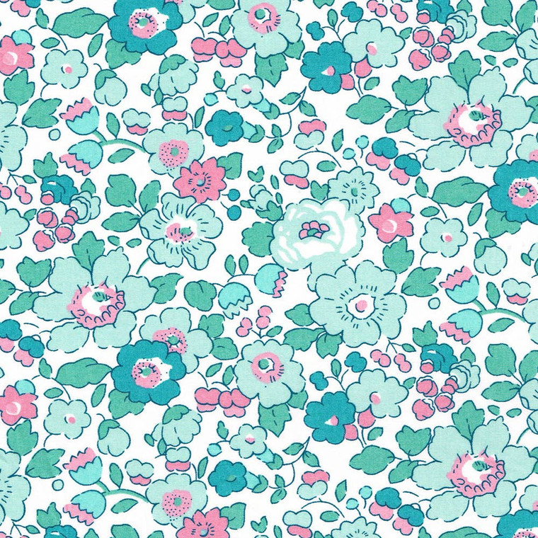 Liberty Tana Lawn Fabric,  Betsy Mint X  per  1/4 yard