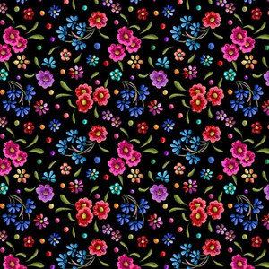 Odille Bailloeul, Organic Cotton, Ninia Noir per 1/2 yard, 18" x 55"