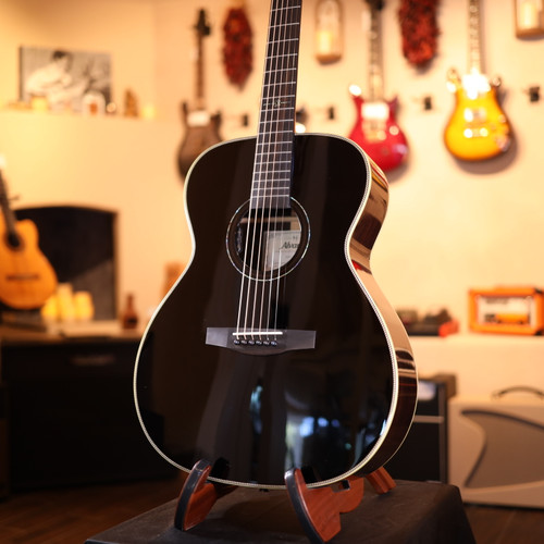 Alvarez LF70e Herringbone Blacktop Laureate Series Folk/OM Acoustic-electric Guitar - Blacktop 0128