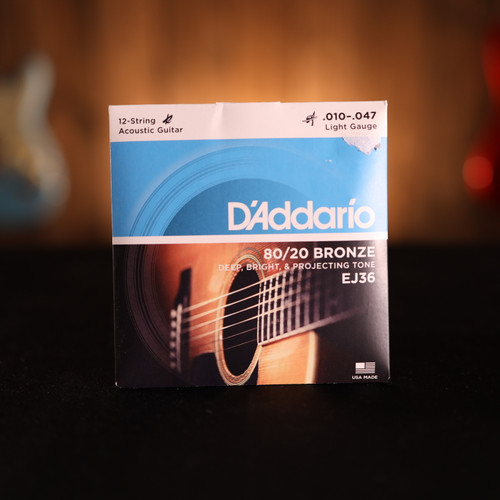 D'Addario EJ36 12-String Bronze Acoustic Guitar Strings, Light, 10-47