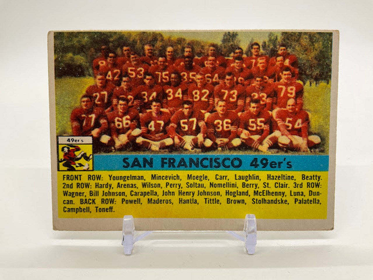 San Francisco 49er's 1956 Topps Team Card #26