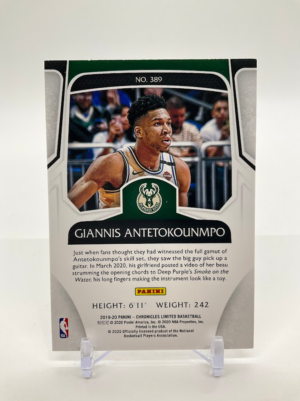 Giannis Antetokounmpo 2019-20 Panini Chronicles Limited 12/75 #389 Milwaukee Bucks