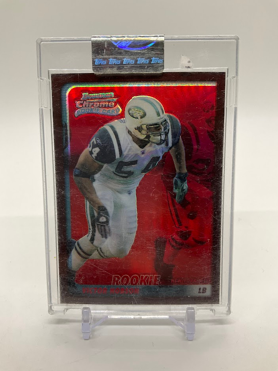 Victor Hobson 2003 Topps Bowman Chrome Red Refractor Rookie Card 089/235 #117 New York Jets