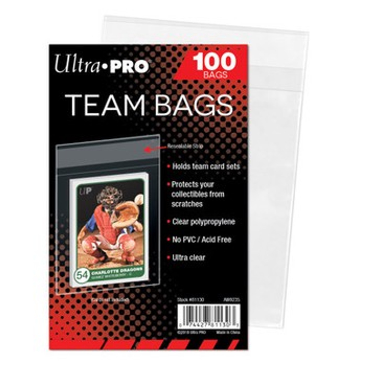 Ultra Pro Team Bags Resealable Sleeves 100ct