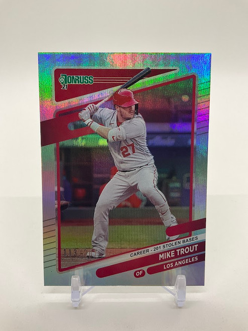 Mike Trout 2021 Panini Donruss Career 113/201 #170 Los Angeles Angels