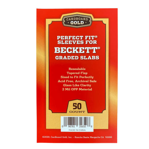 Cardboard Gold: Perfect Fit Sleeves For Beckett (BGS) Graded Cards/Slabs (50ct)