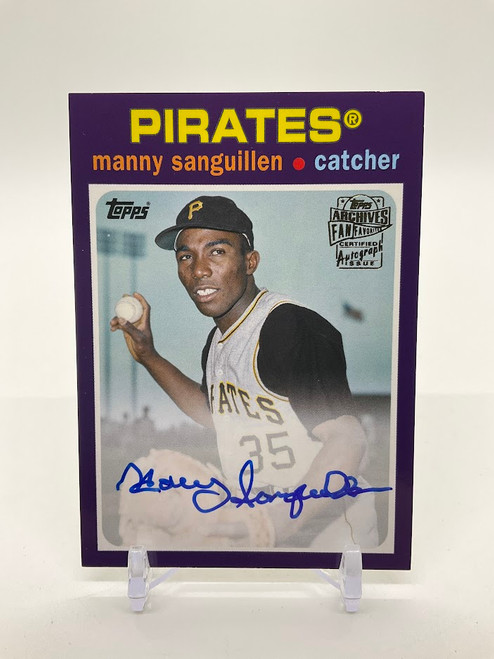 Manny Sanguillen 2020 Topps Archives Fan Favorites Purple Auto 120/150 #FFA-MS Pittsburgh Pirates
