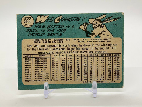 Wes Covington 1965 Topps #583 Philadelphia Phillies
