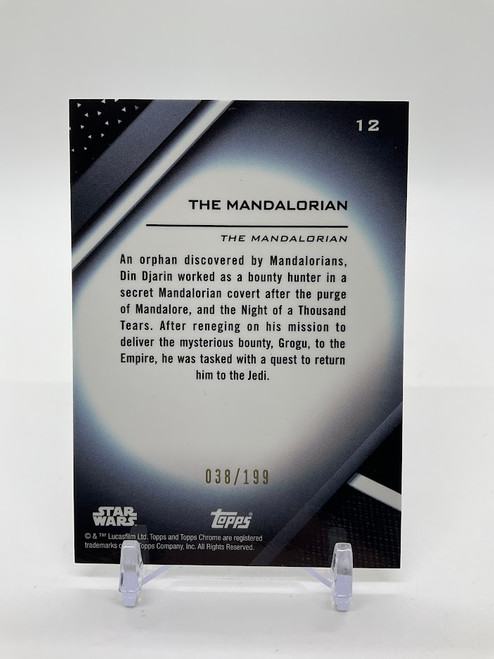 The Mandalorian 2022 Topps Star Wars Chrome Black 038/199 #12