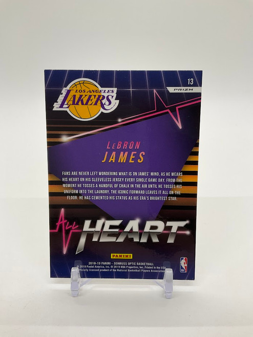 LeBron James 2018-19 Panini Donruss Optic All Heart Disco Prizm #13 Los Angeles Lakers