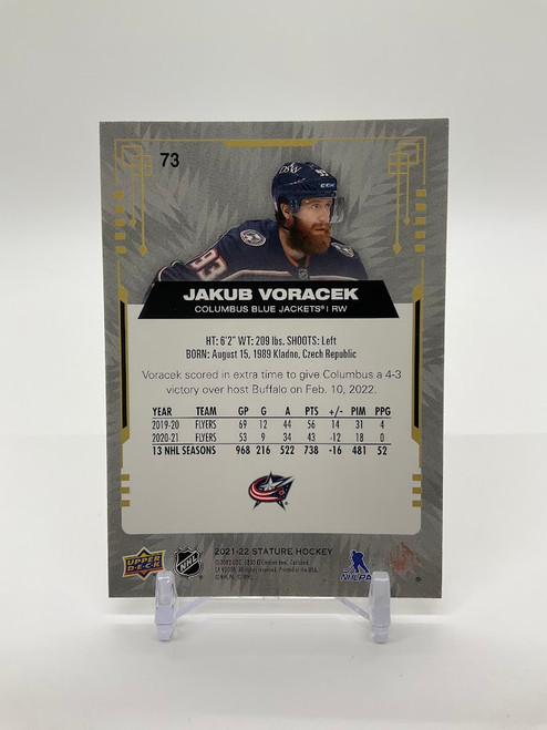 Jakub Voracek 2021-22 Upper Deck Stature #73 Columbus Blue Jackets