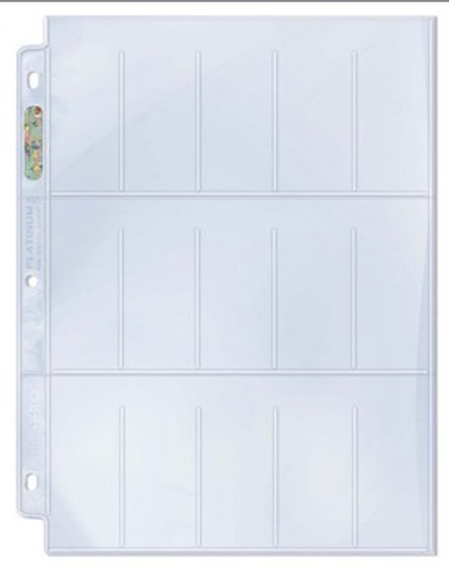 Ultra Pro 8-Pocket Platinum Page with 3-1/2 X 2-3/4 Pockets 100 ct.