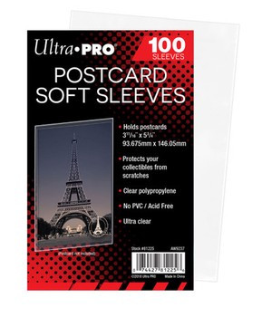 Ultra Pro: 3-11/16 x 5-3/4 Postcard Soft Sleeves (100ct)