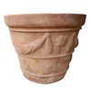 Antique Terracotta DoubleRim Festoon Planter