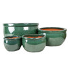 Glazed Flat Rim Bowl Green