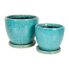 Tang Round with Saucer Set 2 Rustic Blue