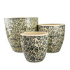 Tang Egg Floral Black - 3 sizes available with matching saucers sold separately