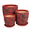 Tang Egg Lotus Red -3 sizes available shown with matching saucers sold separately